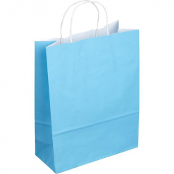 Пакет из крафт-бумаги Сумка голубая 25x11x32 см