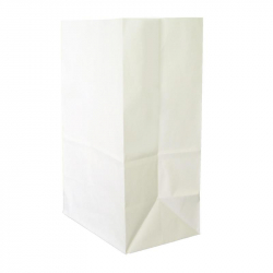 Пакет из крафт-бумаги без ручек белый 25x11x32 см
