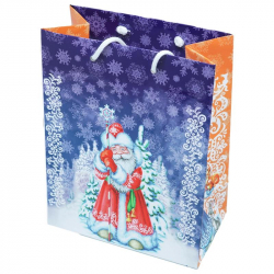 Пакет подарочный бумажный Яркий праздник Сказочный Дед Мороз (26x32.4x12.7 см)
