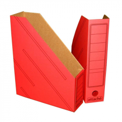 Вертикальный накопитель Attache картонный красный ширина 75 мм (2 штуки в упаковке)