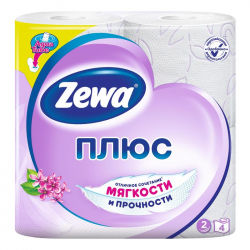  Бумага туалетная Zewa Plus 2-слойная белая с ароматом сирени (4 рулона в упаковке)