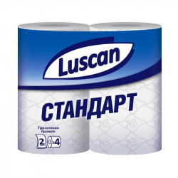 Бумага туалетная Luscan Standart (2-слойная.,белая с тиснением, 4рул/уп) 