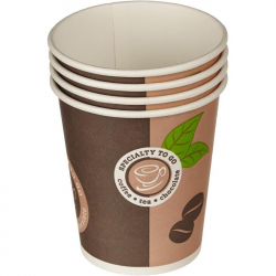 Стаканы Coffee-to-Go одноразовые для хол./гор. воды (200мл, комбинированные, бумажные, 50 шт/уп) 