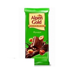 Шоколад Alpen Gold молочный с фундуком (90г)