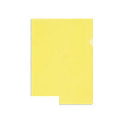 Папка уголок 180мкр, жесткий пластик А4 прозрачно-желтая 