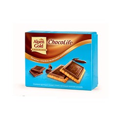 Печенье Alpen Gold ChocoLife с плитк. мол. шок. 150г