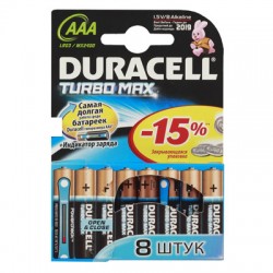 Элементы питания батарейка DURACELL Turbo Max AAA/LR03 алкалин. бл/8 