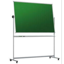 Доска меловая магнитная/маркерная (зеленая/белая) 100x150 см вращающаяся лаковое покрытие алюминиевая рама 