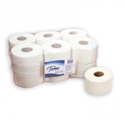 Туалетная бумага в рулонах Терес Эконом мини 1-слойная 12 рулонов по 200 метров