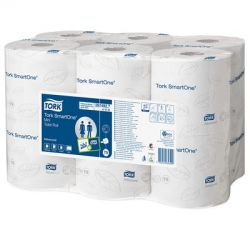 Туалетная бумага в мини-рулонах Tork SmartOne mini T9 127540 2-слойная 12 рулонов по 111 метров