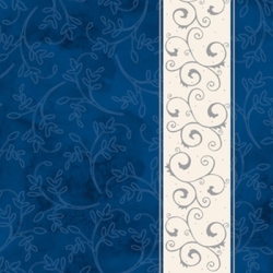 Салфетки бумажные «Классика. Серебряная полоса» (3-слойные, 33x33 см, синие с рисунком, 20 штук в упаковке)