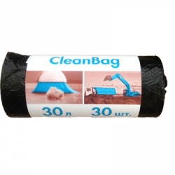 Мешки для мусора на 30 литров с тиснением Концепция Быта черные (10 мкм, в рулоне 30 штук, 48x55 см)