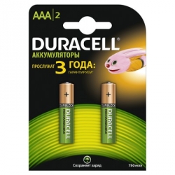 Аккумулятор Duracell AAA/HR03-2BL (750 mAh, 2 штуки)
