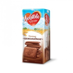 Печенье сахарное Шоколадное, Любятово, 335 гр.