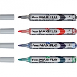 Набор маркеров для досок Pentel MWL5S-4N + губка, 4 мм, 4 шт.