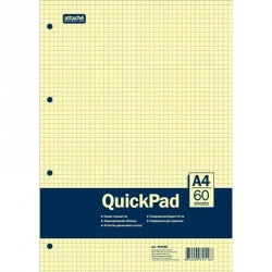 Запасной блок QuickPad А4 60 листов желтый в клетку на спирали