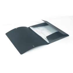Папка на резинках Attache А4 пластиковая черная (0.45 мм, до 100 листов)