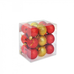 Набор елочных шаров Tukzar красный/золотой (5 см, 18 штук в упаковке)