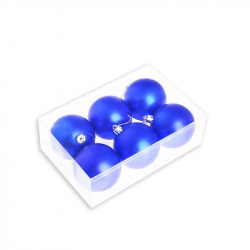 Набор елочных шаров Tukzar синий (7 см, 6 штук в упаковке)