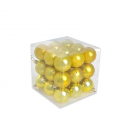 Набор елочных шаров Tukzar золотой (5 см, 27 штук в упаковке)