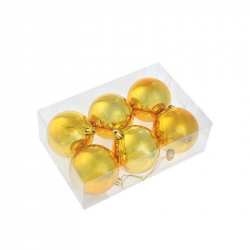 Набор елочных шаров Tukzar золотой (7 см, 6 штук в упаковке)