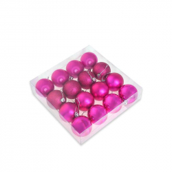Набор елочных шаров Tukzar розовый (6 см, 16 штук в упаковке)
