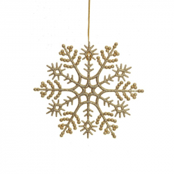 Новогоднее украшение Снежинка золотистая (8 штук в упаковке)