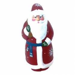 Фигурка декоративная Дед Мороз шагающий в красном