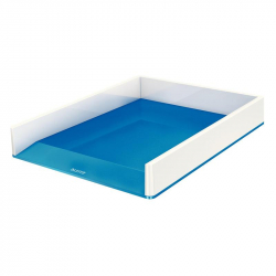 Лоток для бумаг горизонтальный Leitz Wow двухцветный синий/белый