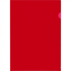 Папка-уголок жесткий пластик красная 120 мкм (20 штук в упаковке)