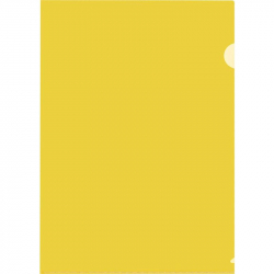 Папка-уголок жесткий пластик желтая 120 мкм (20 штук в упаковке)