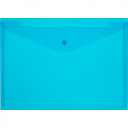 Папка-конверт на кнопке А4 синяя 0.18 мм (10 штук в упаковке)