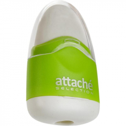 Точилка Attache Selection с контейнером и ластиком зеленая/белая
