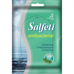 Салфетки влажные Salfeti для рук, антибактериальные, 20 штук в упаковке 