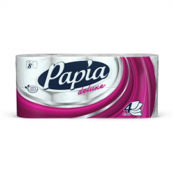 Бумага туалетная Papia Deluxe 4-слойная белая (8 рулонов в упаковке)