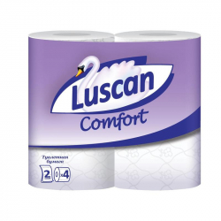 Бумага туалетная Luscan Comfort (2-слойная, белая с тиснением, 4рул/уп) 