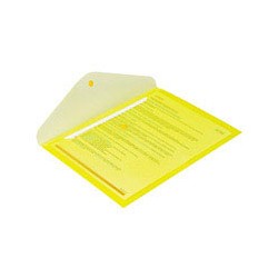Папка конверт с кнопкой КНК 180 прозрачно-желтая 
