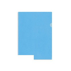 Папка уголок 180мкр, жесткий пластик А4 прозрачно-синяя 
