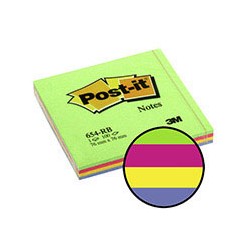 Бумага для заметок 3M Post-it 654-RB (весенняя радуга, 76 -76мм, 100 листов) 