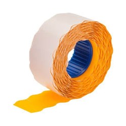 Этикет-лента 26-12мм, оранжевая волна (1000шт. в рулоне, 10 рул./уп.)