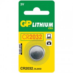 Элементы питания батарейка GP CR2032, 3V, литий, бл/1 