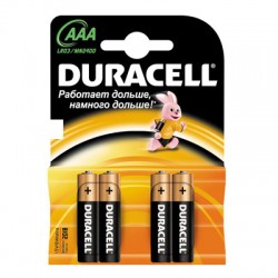 Батарейки Duracell AAA/286/LR03, 1.5В, алкалиновые, 4 шт. в блистере 