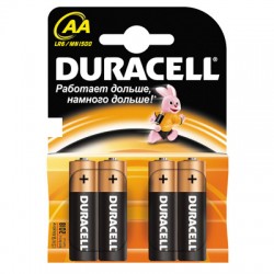 Батарейки Duracell AA/316/LR6, 1.5В, алкалиновые, 4 шт. в блистере 