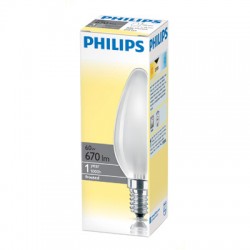 Лампа накаливания Philips, свеча матовая, 60Вт, цоколь E14 