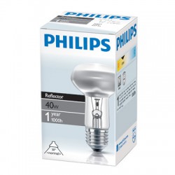 Лампа накаливания Philips, рефлекторная (зеркальная) R63, 40Вт, цоколь E27 