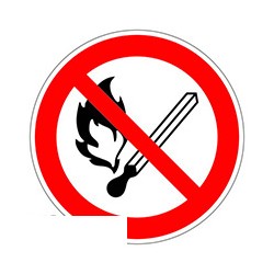 P02 Запрещается пользоваться открытым огнем и курить (плёнка ПВХ, 200х200) 