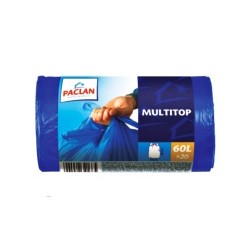 Пакеты для мусора Paclan MULTI-TOP (60л 20шт с завязками 20мкм ВД) 