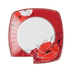 Тарелка одноразовая картонная Red Passion (26х26см, с рисунком, 8шт) 