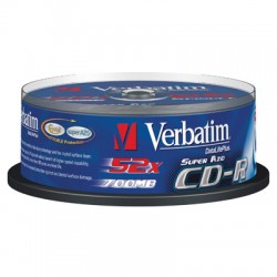 Носители информации Verbatim CD-R 700MB 52x CB/25 Crystal 43352