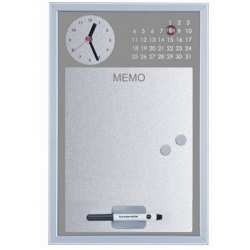 Доска магнитно-маркерная Bi-Office 30x45 см часы + планинг серый 
